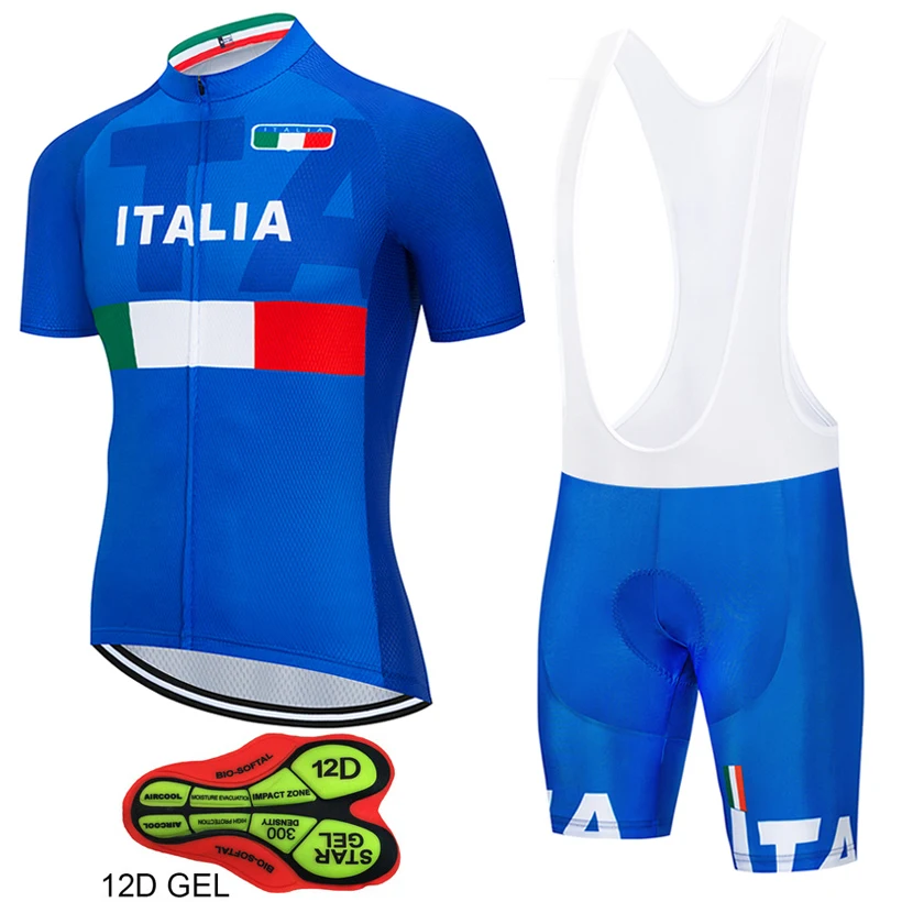 2019 Tour De Italija 12D GEL Kolesarski Dres Komplet Kratek Dres Ropa Ciclismo Maillot ITALIA MTB Oblačila Kolesarska Oblačila