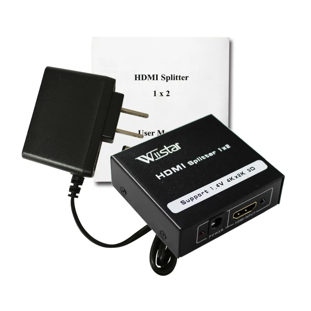 Wiistar HDMI Splitter 1x2 HDMI 1.4 Pretvornik 1080P 1 V 2 od Preklopnik 4Kx2K HDMI Preklopnik 2 Vrata