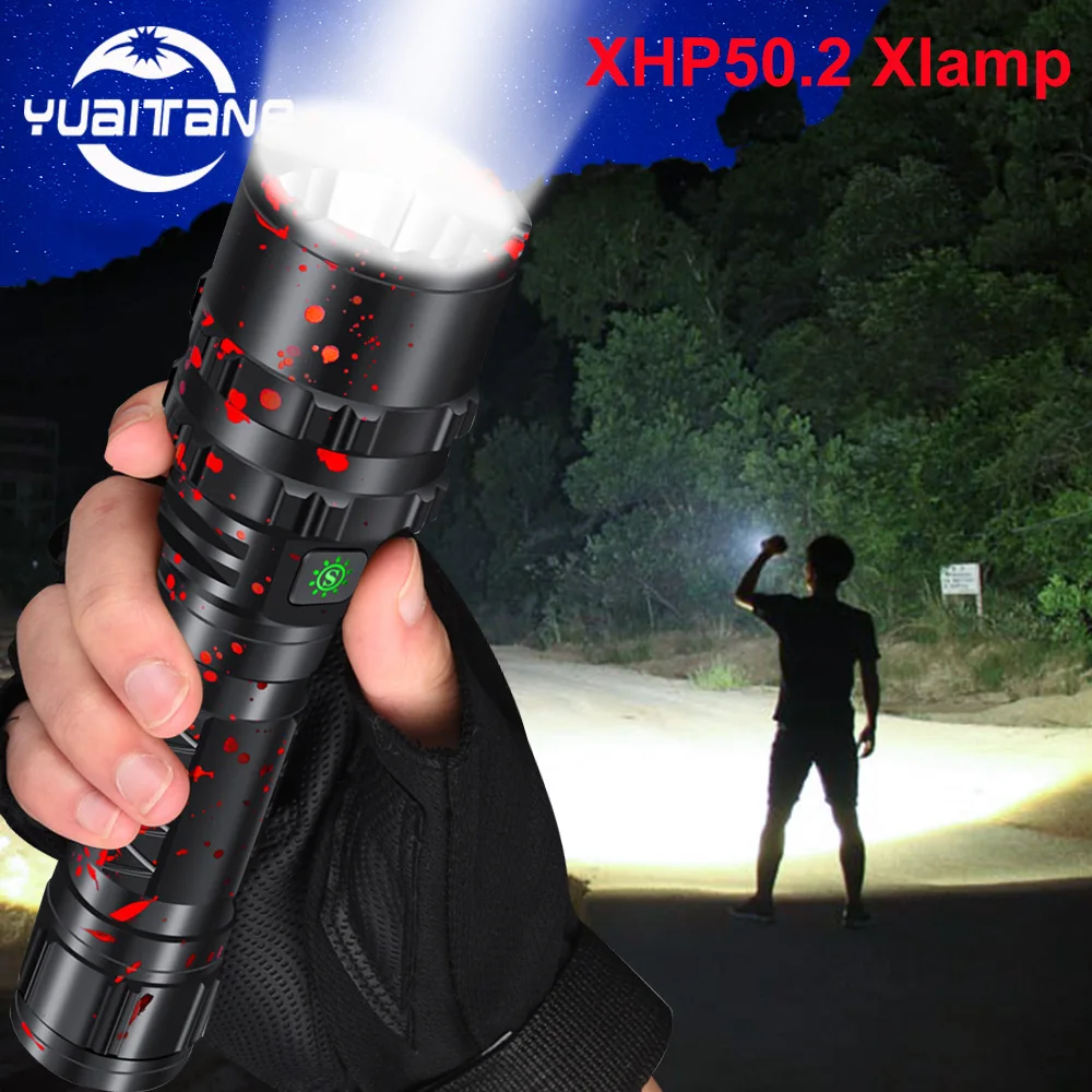 XHP50.2 Najbolj Močna LED Svetilka svetilka Lovske Svetilke L2 IPX6 Vodotesno Svetilko Lanterna Uporabo 18650 26650 Baterije
