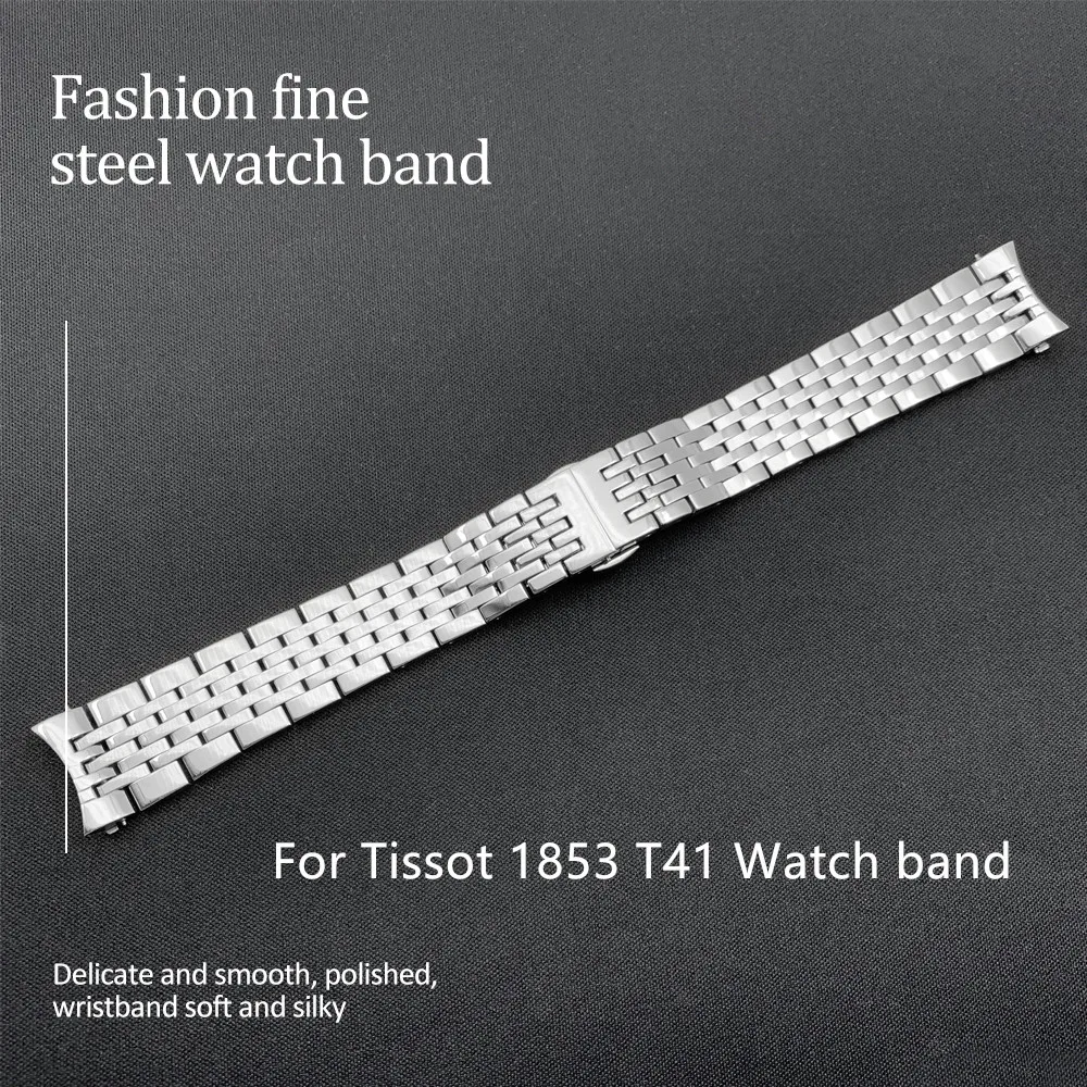 Visoko Kakovostnega Nerjavečega Jekla Kovin jermenčki Za Tissot 1853 T41 Watch band Zapestnica 19 mm Pribor Watchband