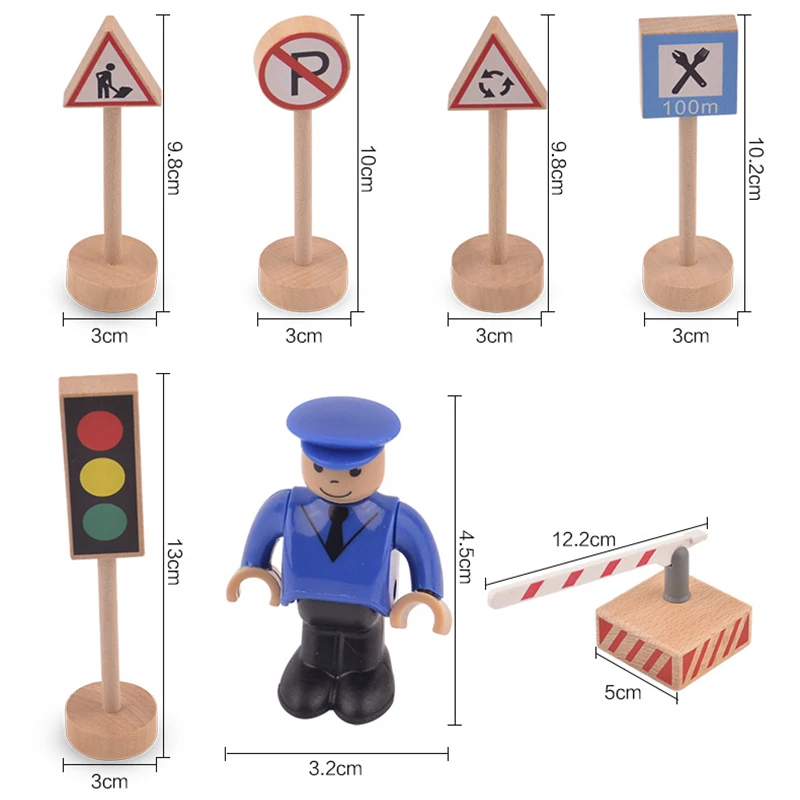 16PCS Cesti s Prometnimi Znaki Model Lesenih Prometne Znake, Opozorilne Luči Bloki se Pretvarjamo, Igrača v Zgodnjem Otroštvu Spoznavno Izobraževalne Igrače