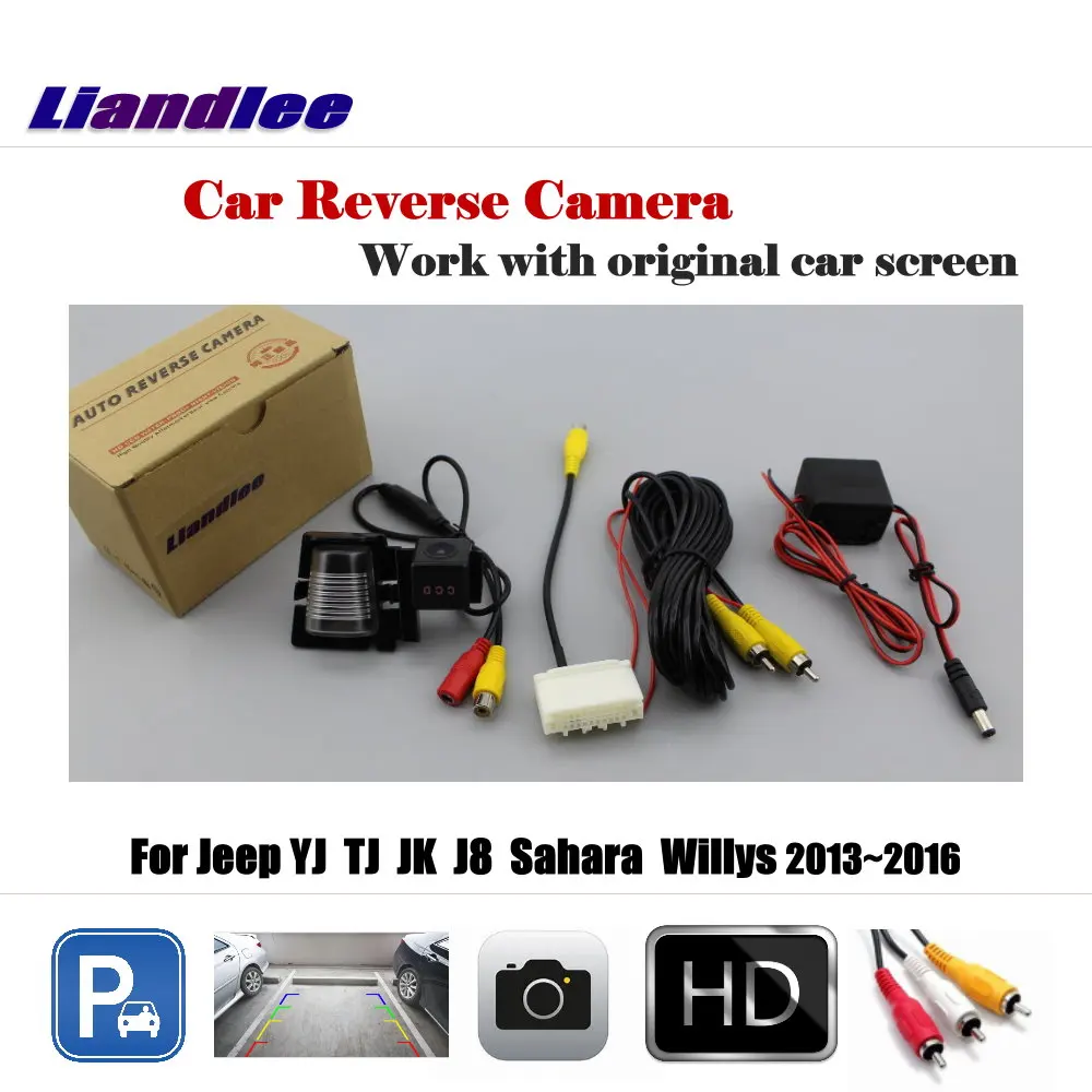 Liandlee Za Jeep YJ TJ JK J8 Sahara Willys 2013~2016 / Auto Back Up Kamero Vzvratno Parkiranje Kamera Delo z Avto Tovarne Zaslona