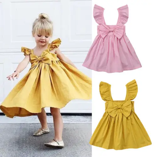 2020 Nova Dekleta Poletje Obleko Malčka Otroke, Otroška Oblačila Ruffle Lok Stranka Obleko Priložnostne Otroške Obleke