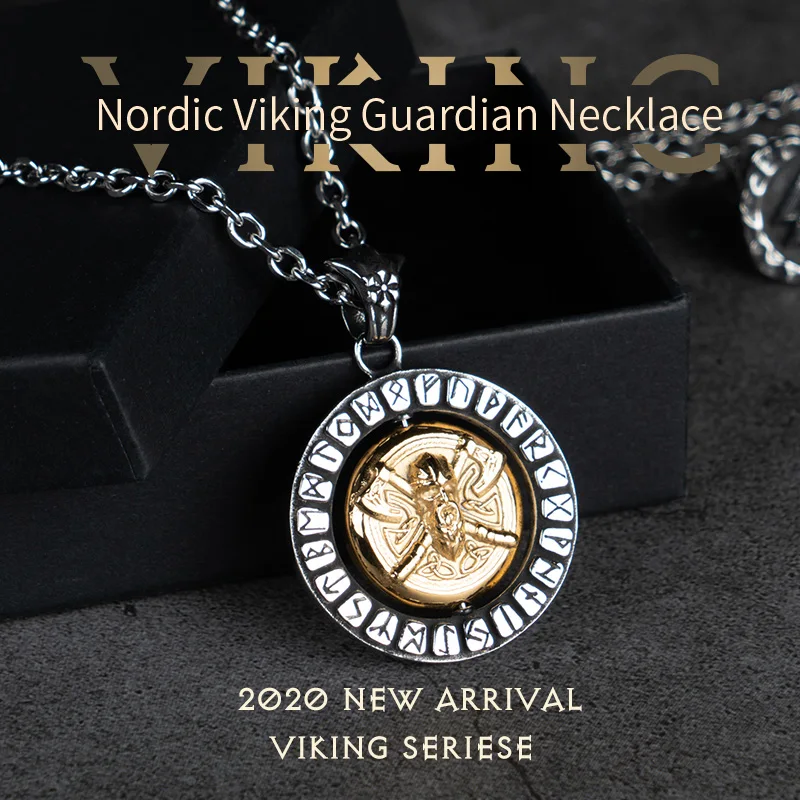 Odin Glavo Viking valknut ogrlica za moške, Visoke hitrosti vrtenja obesek iz plemenitega jekla