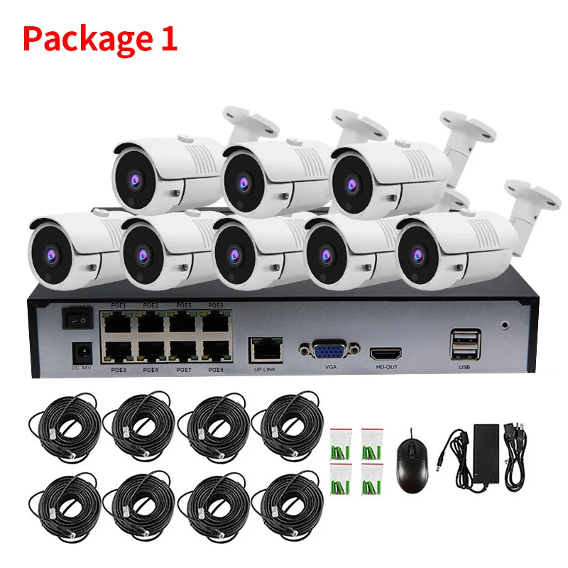8CH 5MP 4MP POE Varnostne Kamere Sistem Kit H. 265 Avdio Snemanje IP Kamere IR Zunanja Notranja Neprepustna HD Video Surveillanc