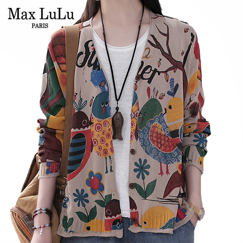 Max LuLu 2020 Nove Korejske Modne Jeseni Skokih Ženska V Vratu Pletene Puloverje Natisnjeni Ženski Brezrokavniki Priložnostne Svoboden Pleteninah