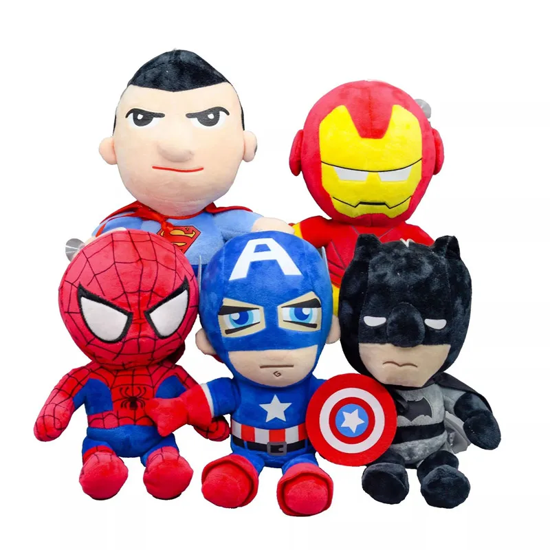 27 cm Marvel Avengers Batman Mehko Polnjene Captain America, Iron Man, Spiderman Plišastih Igrač, Film, Lutke Božična Darila za Otroke Fantje