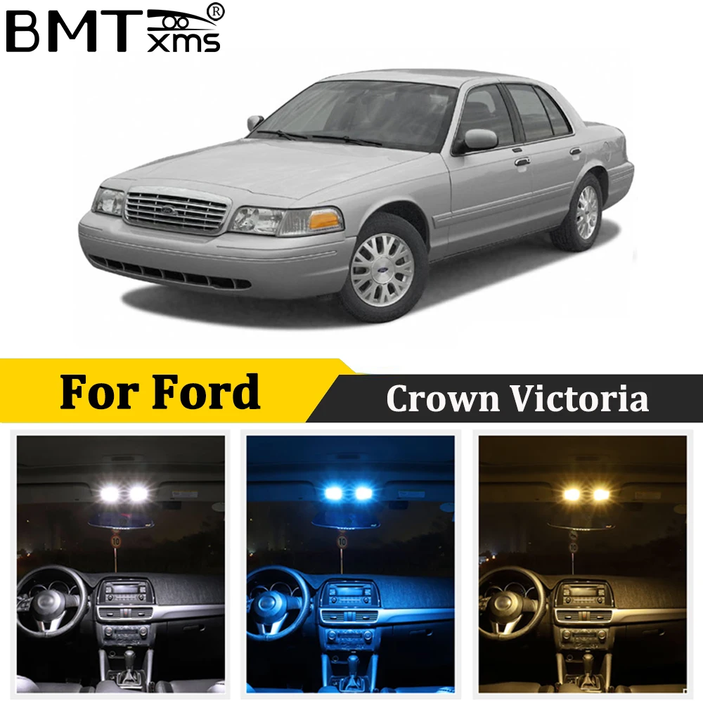 BMTxms Canbus Avtomobilske LED Notranjosti Zemljevid Dome Luč registrske Tablice Svetilka, Komplet Za Ford Crown Victoria 1992-2011 Auto Dodatki