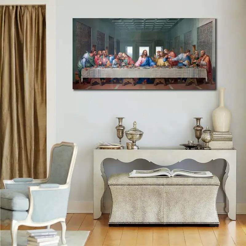 HD Platno Natisne Leonardo Da Vinci Slike Zadnji Večerji Plakat umetniški portret stenske slike doma dekor