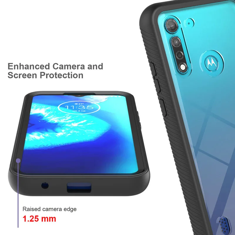 Za Motorola Moto G8 Moč Lite Primeru 360° Popolnoma Zaščitni Pokrov Za Moto G8 Moč Lite Shockproof Pregleden Telefon Primeru Capa