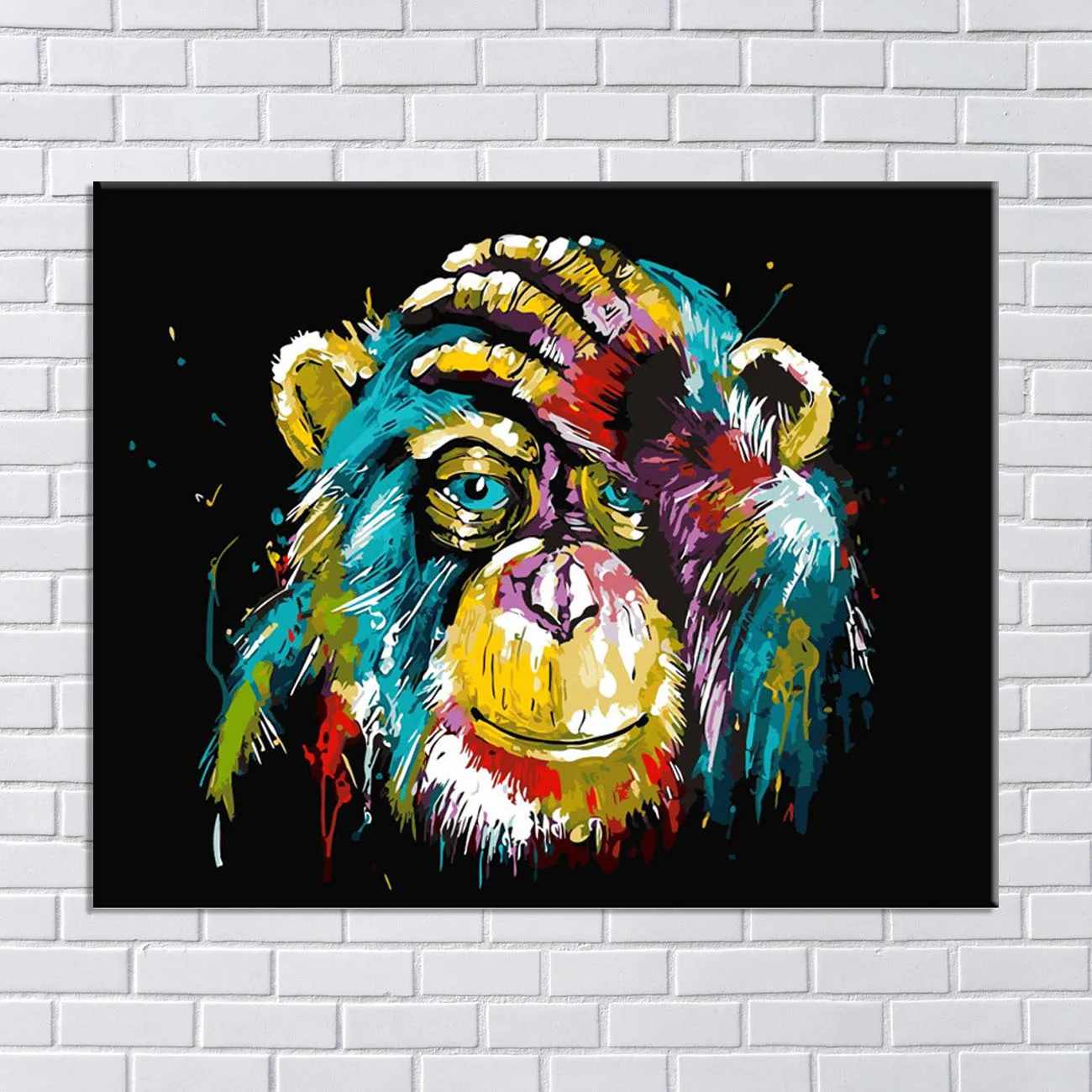 Ustvarjalne brez okvirjev Baboon Živali DIY Oljna slika na Platnu Plakatov in Fotografij Cuadros Wall Art Slike Za dnevno Sobo