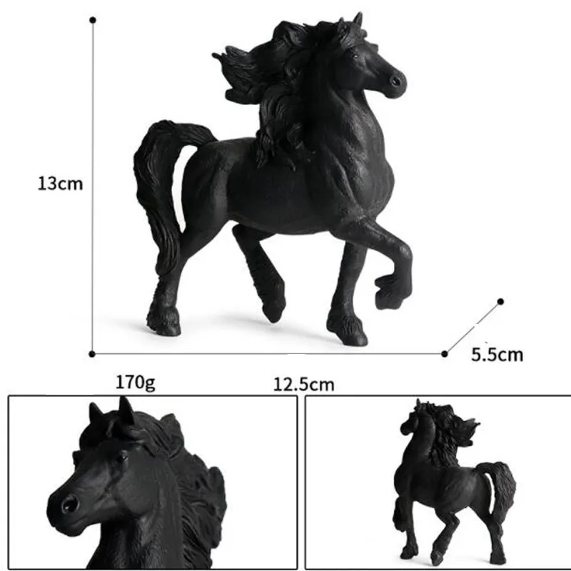 13cm Simulacije Črni Konj Živali Model Akcijskega Slika Simulacije Divje Živali figuric Zbirka