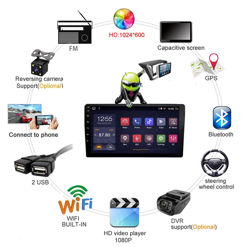 Android 8.1 avto multimedijski predvajalnik DVD-jev Za Peugeot 3008 2009-2012 GPS Navigacijski Sistem Stereo auto radio pribor št. 2 din
