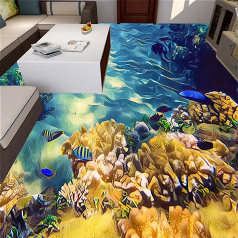 3D Morskem Svetu Morska Riba Talne Nalepke za dnevno Sobo Akvarij Ocean Krajine Ozadje Nepremočljiva Kopalnica 3D Stenske Nalepke, Freska