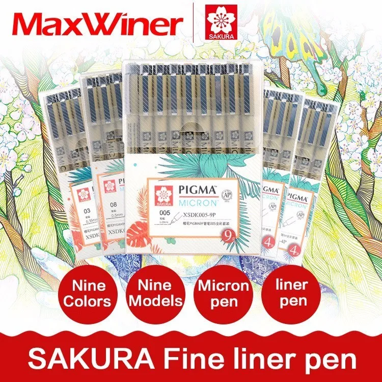 0,2 mm-1mm Sakura Skica Barve Micron Pero Vrhunsko Označevalcev Peresa Nastavite Fine Linijskih Pigma Za Risanje Manga Arhitekturne Umetnosti Dobave