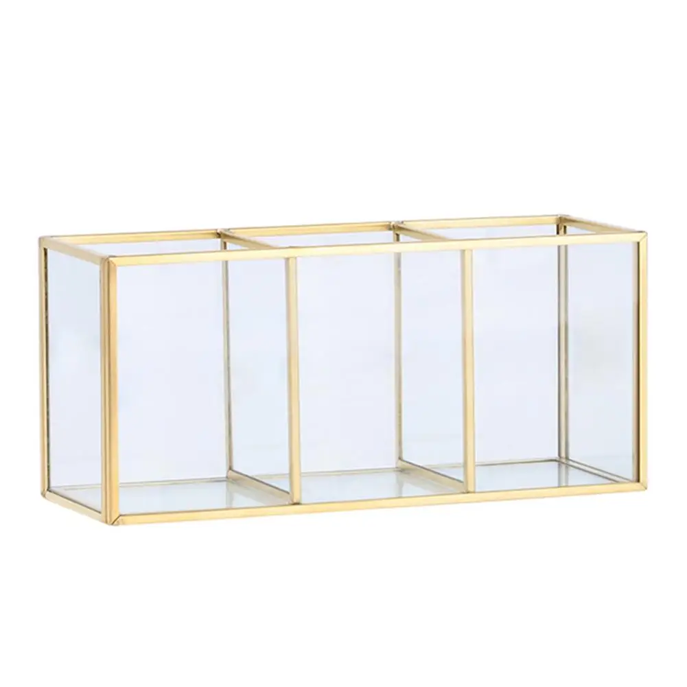 Transparentno Steklo Ličila Ščetke Škatla za Shranjevanje Luksuznih Kozmetičnih izdelkov Škatla za Shranjevanje Posode #CW