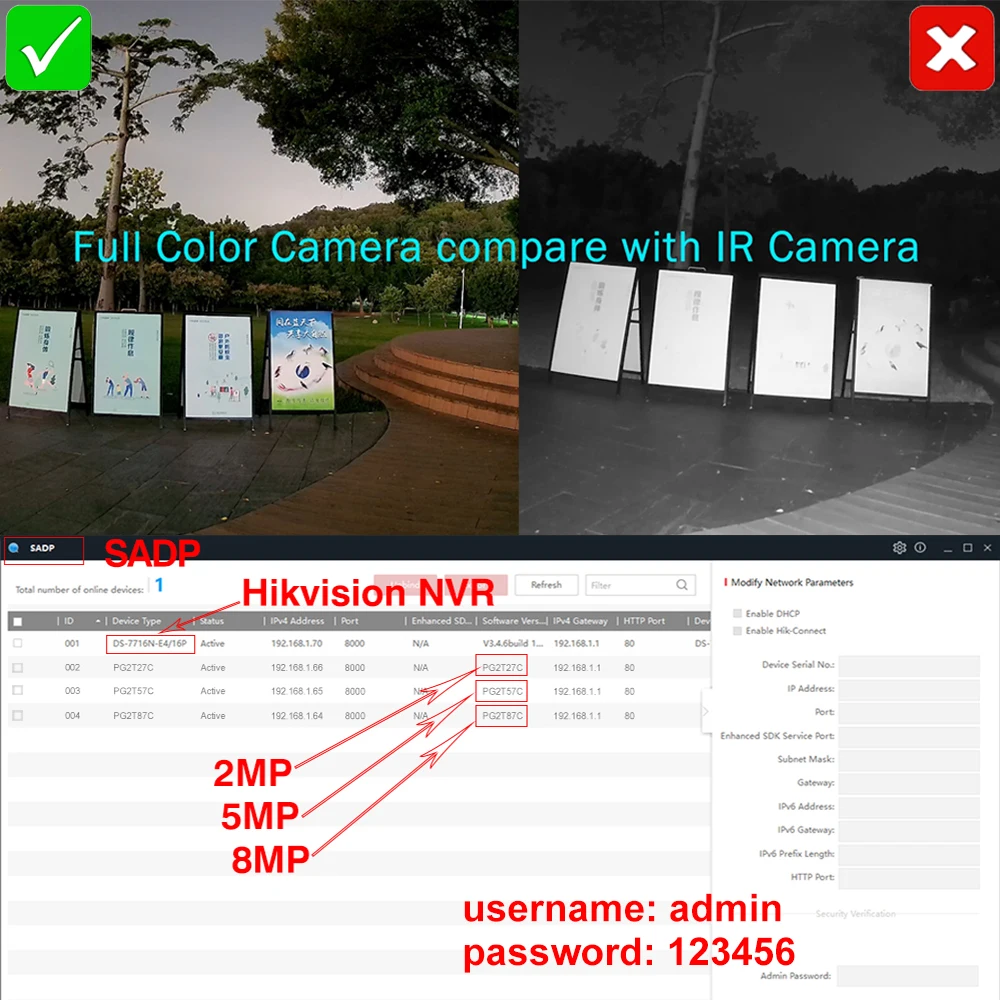 Hikvision Združljiv Barvno Noč Kamere IP ColorVu Bullet Pisane HD, 8MP Kamera 5MP 2MP Varnost Omrežja CCTV PoE ONVIF H. 265