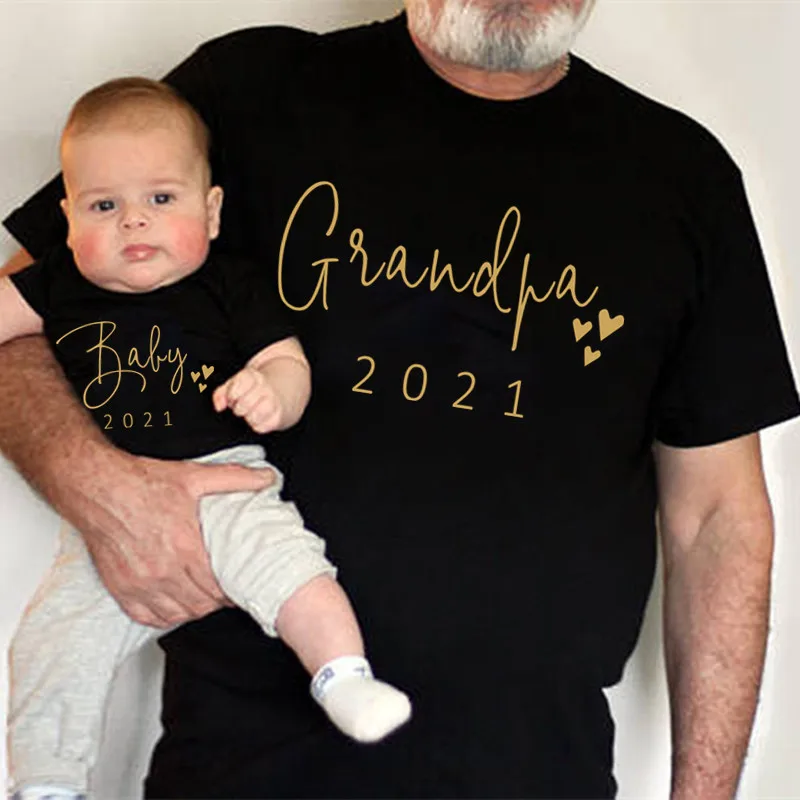 Zlato Očka Mamica Brat, Sestra Baby 2021 Družino Ujemanje Oblačila Bombaž Oče, Sin, Mati in Hči Tshirts Baby Bodysuit