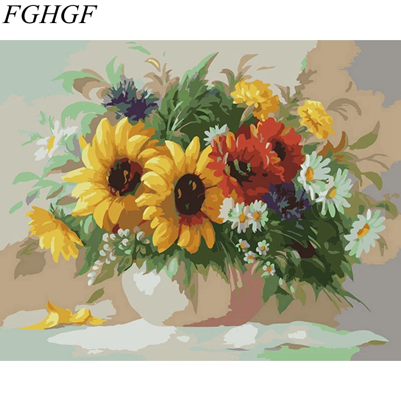 FGHGF brez okvirjev steni sliko, barvanje z številkami strani platna, slikana za oljno slikarstvo doma dekor barvo s številko