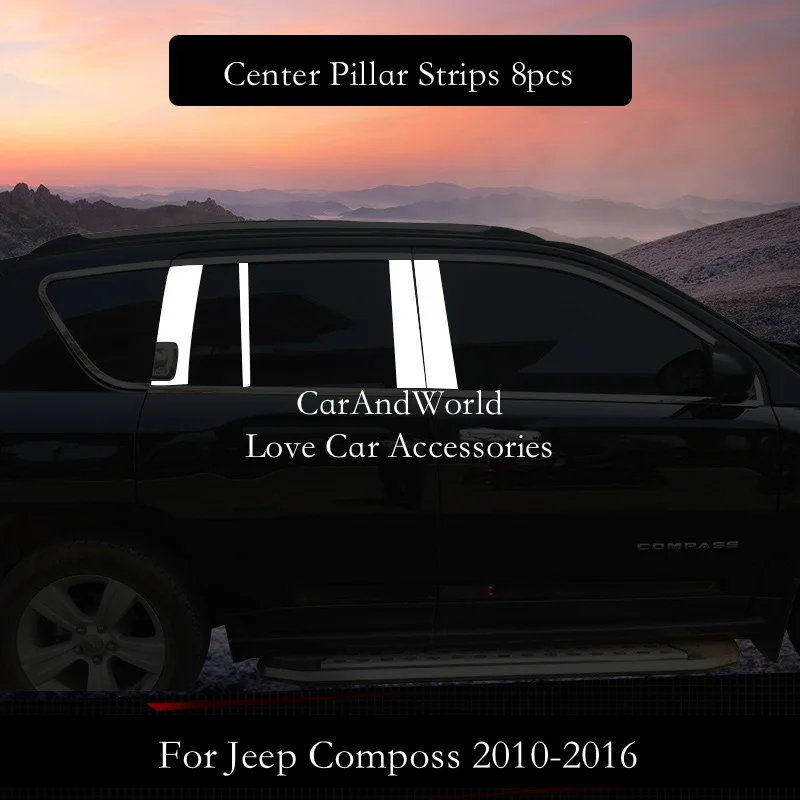 Za Jeep Compass 2011 2012-2016 Iz Nerjavečega Jekla Okno Avtomobila Center Steber Trakovi Okraskov Kritje Srednjem Stolpcu Modeliranje Dodatki