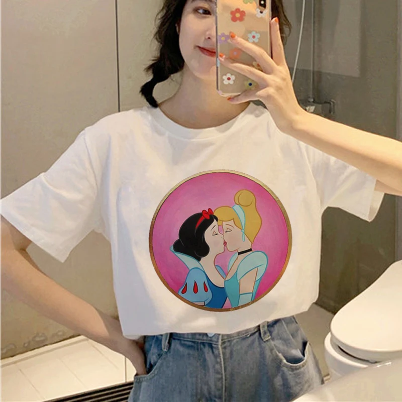 Poletje 2019 Harajuku Majica s kratkimi rokavi Ženske Gej Ponos T-shirt Grafični Lezbični Tisk Tshirt korejski Slog Top Tees Ženski