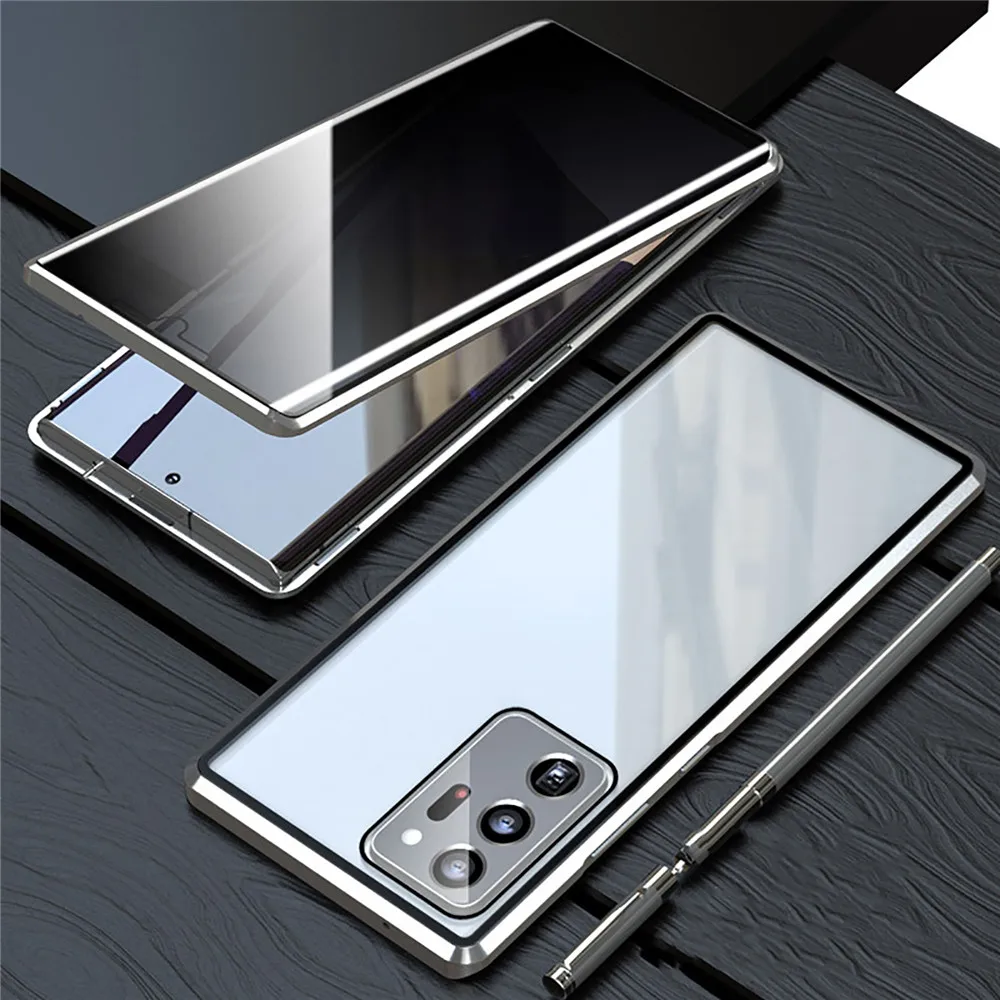 Telefon Primeru za Samsung S21 S21Plus S21Ultra Serije Magnetni Adsorpcije Telefon Kritje dvostranski All-inclusive Kovine, Stekla Lupini