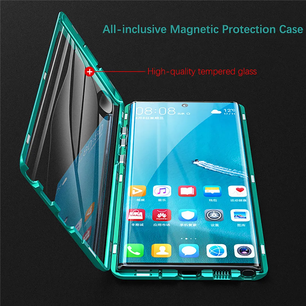 Telefon Primeru za Samsung S21 S21Plus S21Ultra Serije Magnetni Adsorpcije Telefon Kritje dvostranski All-inclusive Kovine, Stekla Lupini