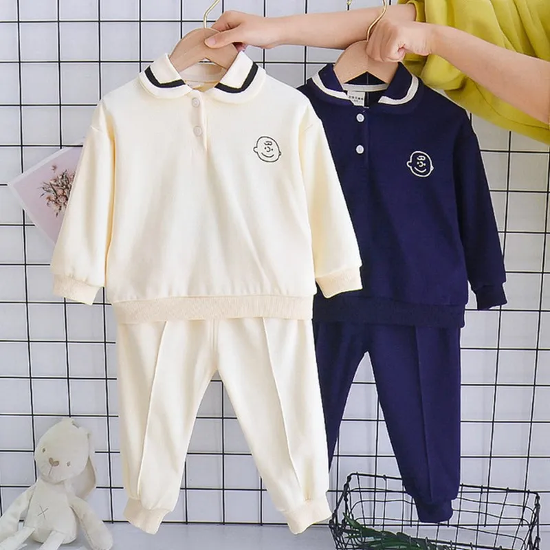 Nov Baby Boy Oblačila, ki Puloverju Majica+Hlače Otroci, Oblačila, Bombaž Poln Rokav O-vratu Trenirka Komplet Za Pomlad