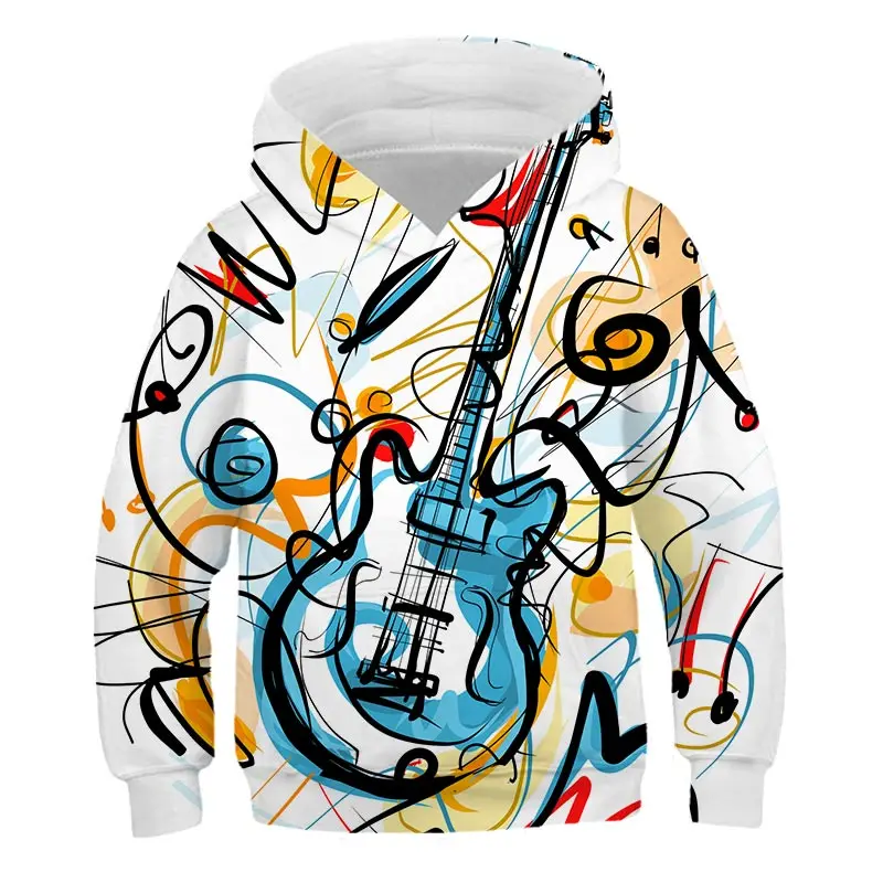 2020 Jeseni, Pozimi vroče prodaje Glasba ugotavlja Otroci Fant Dekle Risanke 3D Otroci Hoodies Luštna Punca Sweatshirts Majica Za Boy