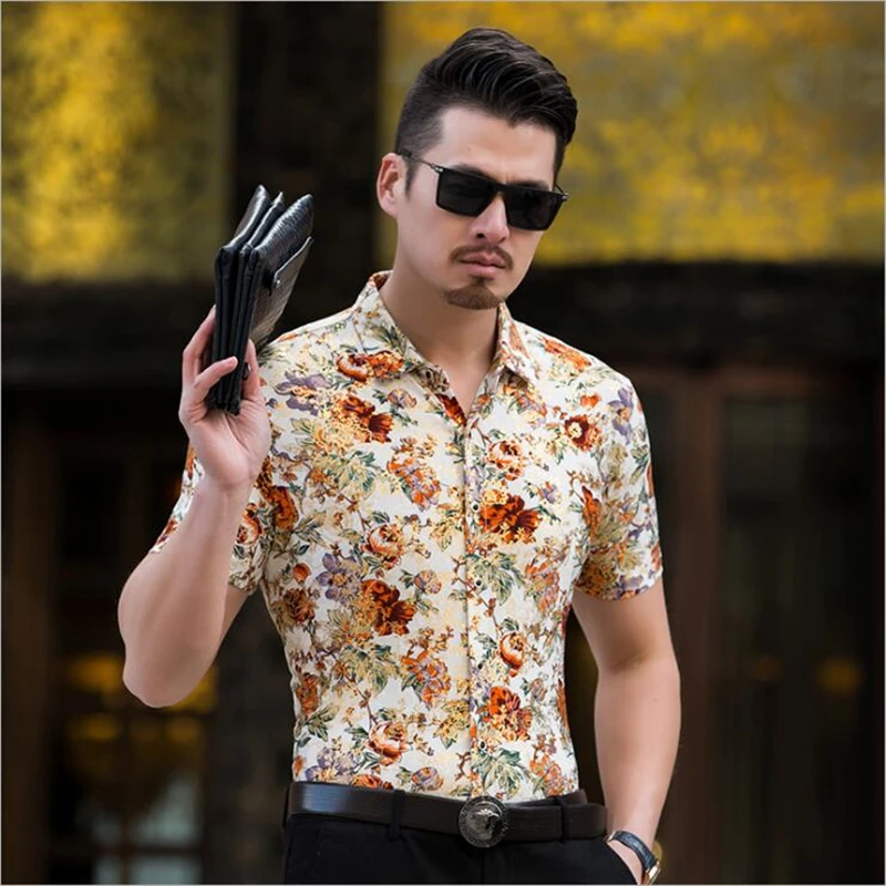 ŠT.809 Kitajski slog lepe cvetlični vzorec 3D tiskanje majica kratek rokav Poletja 2018 Nove mehko udobno kakovosti rokavi moški