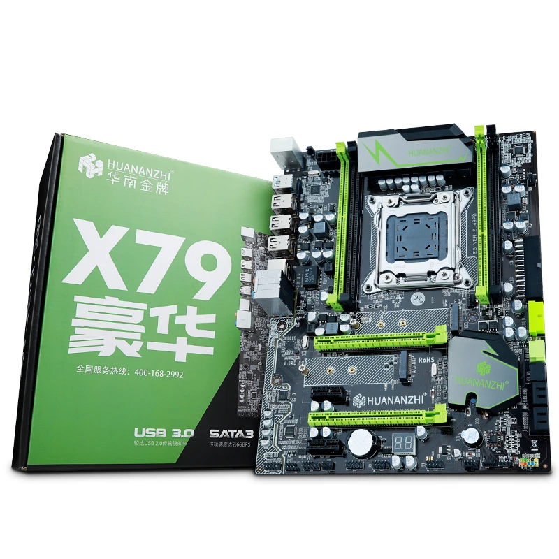 Matično ploščo snop HUANANZHI X79 Pro matične plošče dual M. 2 reža za grafično kartico GTX1050Ti CPU Xeon E5 2690 2.9 GHz, RAM, 32 G(4*8G) RECC