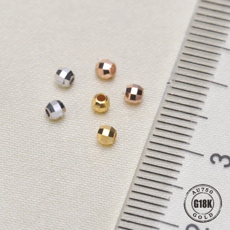 18ct zlate kroglice Laser Kroglice 2,5 mm Nakit Ugotovitve Fit DIY Nakit, Izdelava Zapestnico, Ogrlico na Debelo