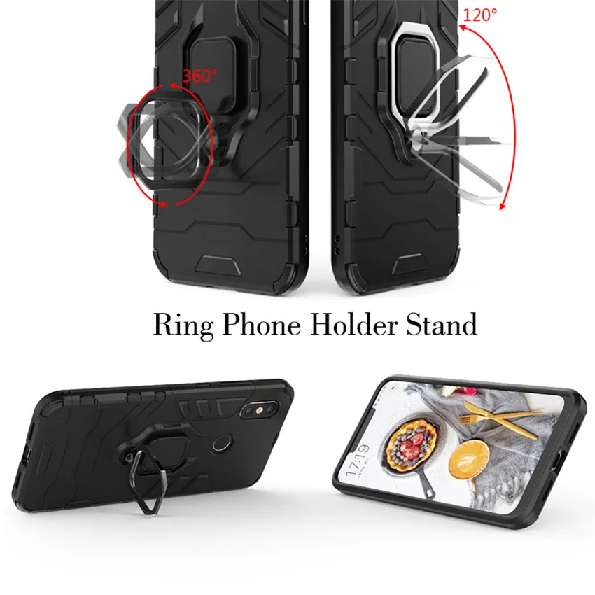 Telefon Primeru za Xiaomi Mi 9 8 Jv Max 3 A1 A2 Lite Redmi K20 Opomba 7 5 6 8 T 8T Pro Oklep Magnetna Avto Nosilec Obroč Stojalo Hard Cover