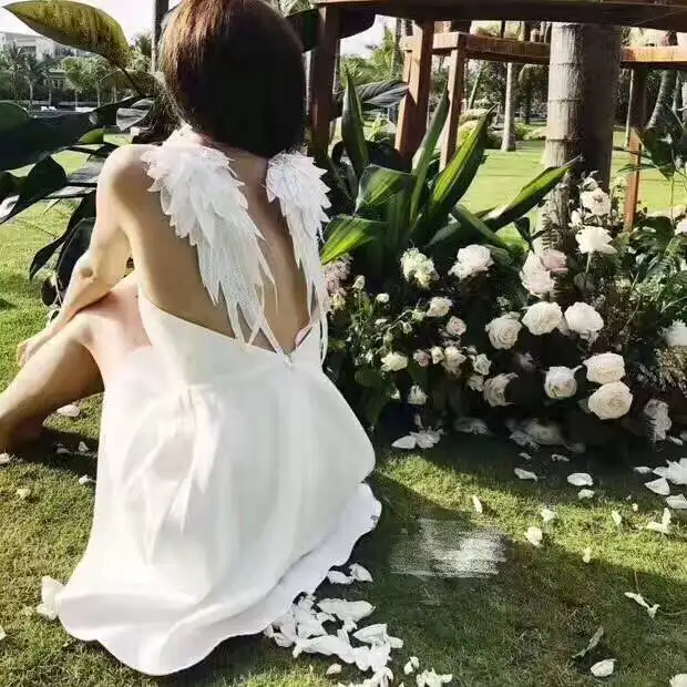 Edinstven krila design sarafans belo obleko za ženske seksi poletje obleko mujer neverjetno vestidos de festa večer stranka obleko plaži