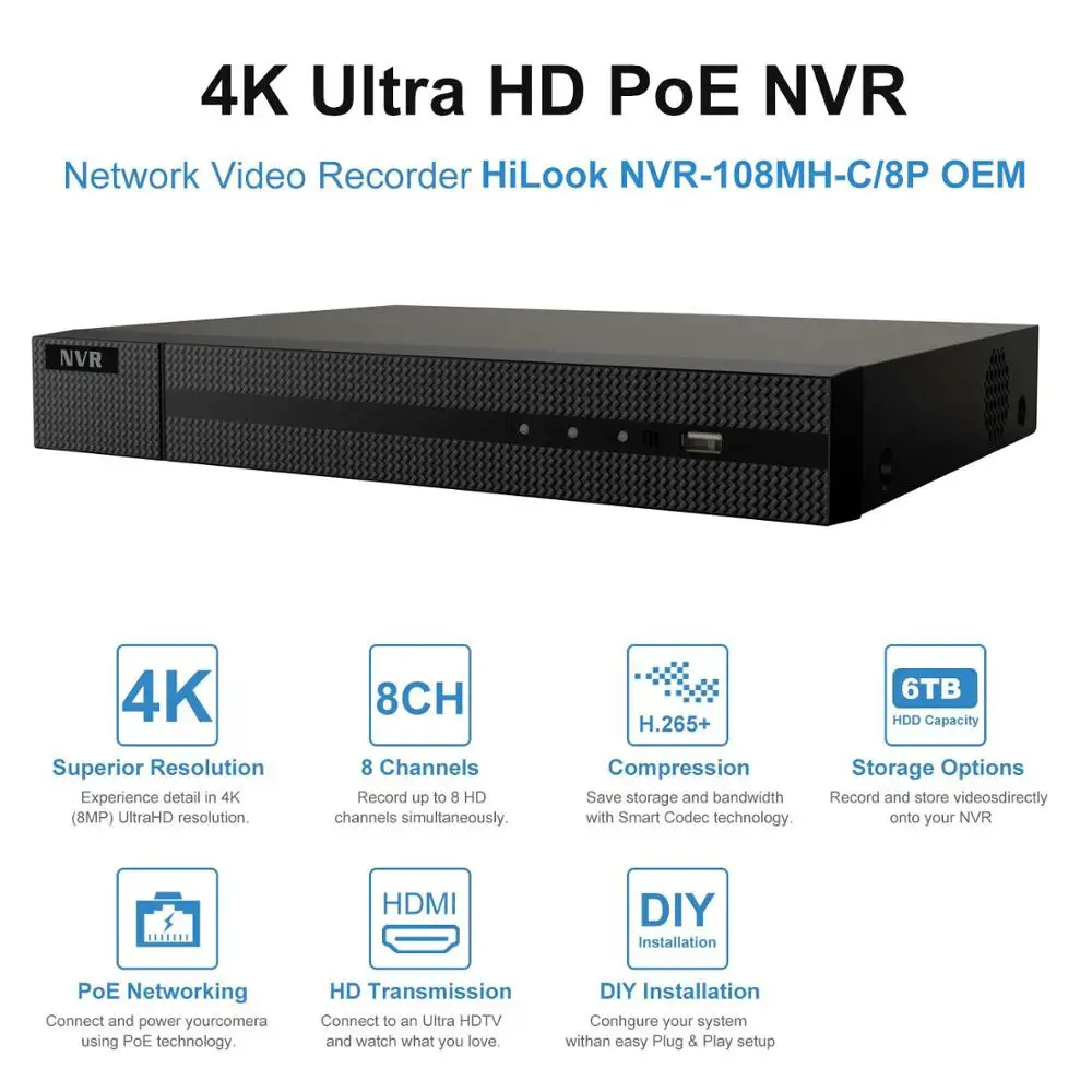 Hikvision OEM 8CH 4K NVR Anpviz 4//8pcs 5MP IP Kamero POE tehnologijo IP Security System Kit Dome/Bullet IP Kamera Notranja/Zunanja IP66
