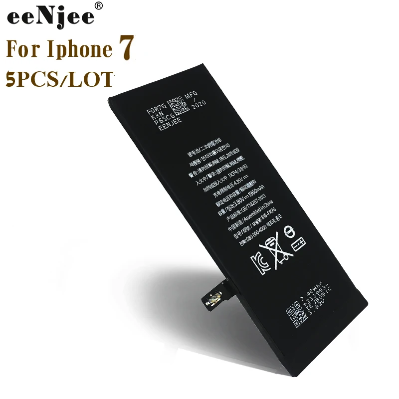 EeNJee 5pcs Telefona, Baterije Za Iphone 7 7G tovarne 3.8 Proti 1960mah ORG Qlty Original IC Test 0 cikel Zamenjave Popravila