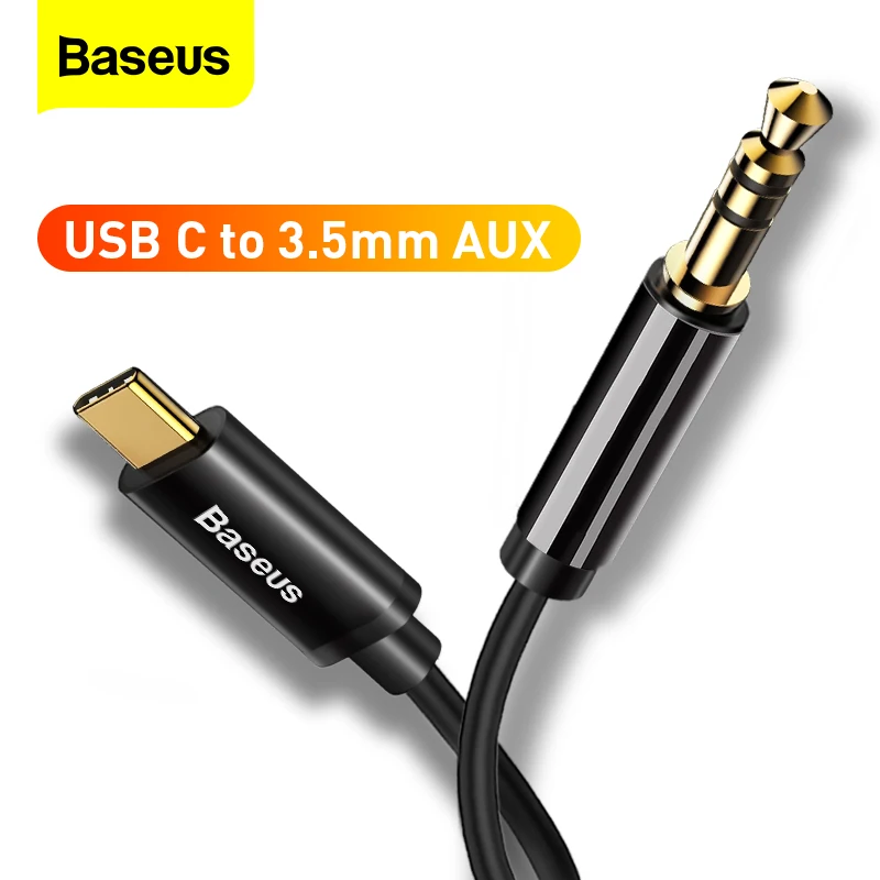 Baseus USB C do 3.5 mm AUX Kabel za Avto Avdio Tip C Moški Jack Moški Adapter za Samsung Huawei Xiaomi Auto Avto Dobave Kabla