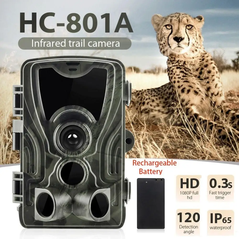HC 801A wildlife fotoaparat Lovske Kamere Noč Različica 16MP IP65 Wildlife Foto Pasti za 0,3 s Sprožijo fototrappola Chasse Scout