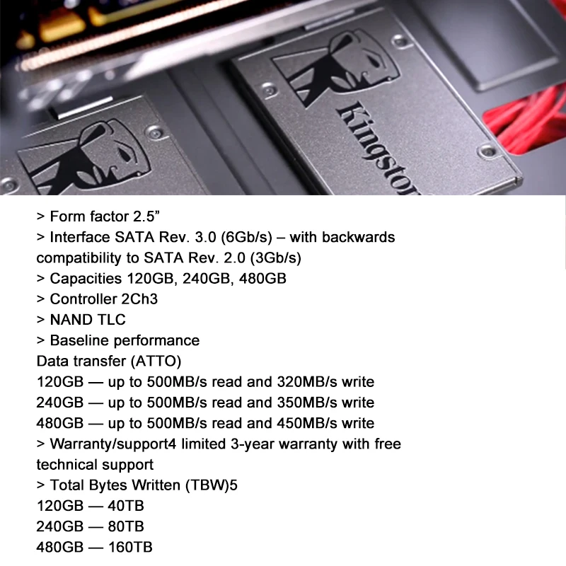 Kingston Sata SSD A400 SATA III 2.5 Inch 480 SSD Trdi Disk HDD ssd 120gb SSD 240 480 GB Prenosni RAČUNALNIK