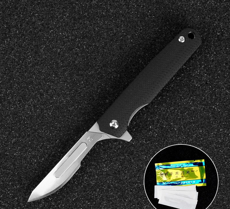 G10 Ročaj Zložljiv Nož Nosijo Skalpela Rezilo Odprite Express Mini Prenosni Nož