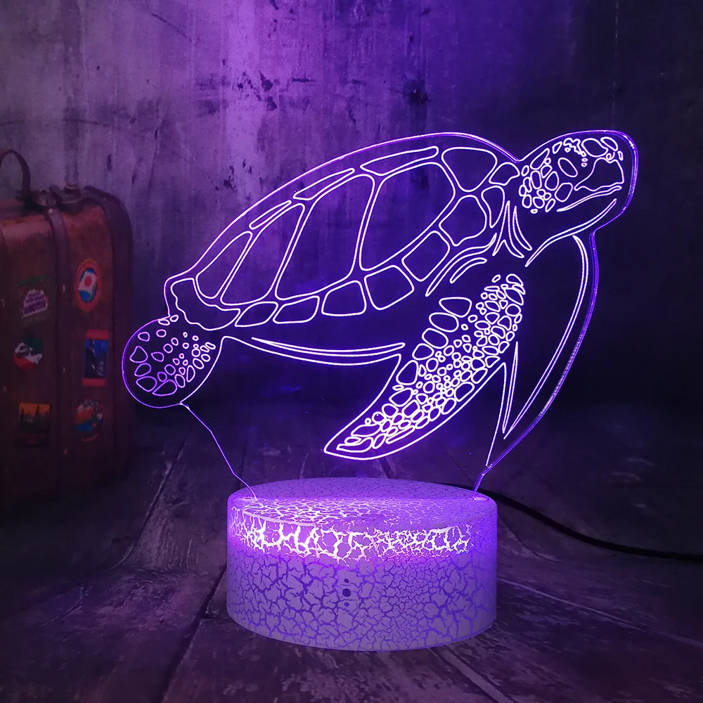 Želva 3D LED Nočna Lučka 7 Barva Spreminja Živali namizne Svetilke Doma Dekor Otroška Spalna Nočna Otroka, Otroški Rojstni dan lučka Igrače