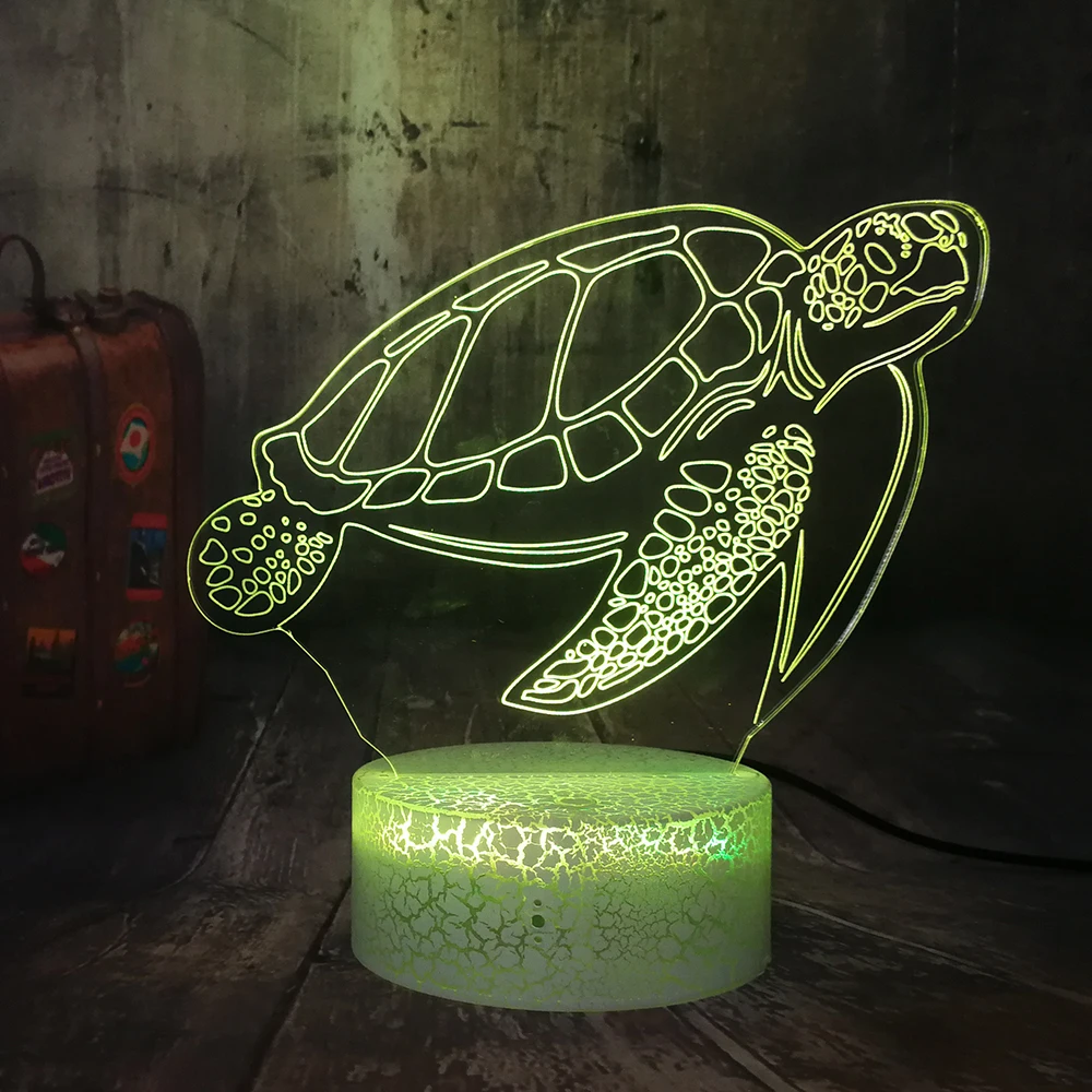 Želva 3D LED Nočna Lučka 7 Barva Spreminja Živali namizne Svetilke Doma Dekor Otroška Spalna Nočna Otroka, Otroški Rojstni dan lučka Igrače