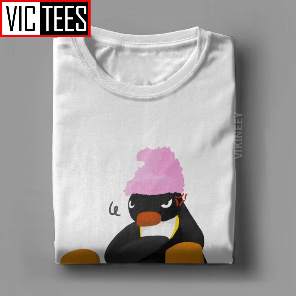 Pingu frotir Moški Majica s kratkimi rokavi Pingvin Serije Meme Otroci 80s 90s Retro Srčkan T-Shirt Čistega Bombaža Prevelik Oblačila