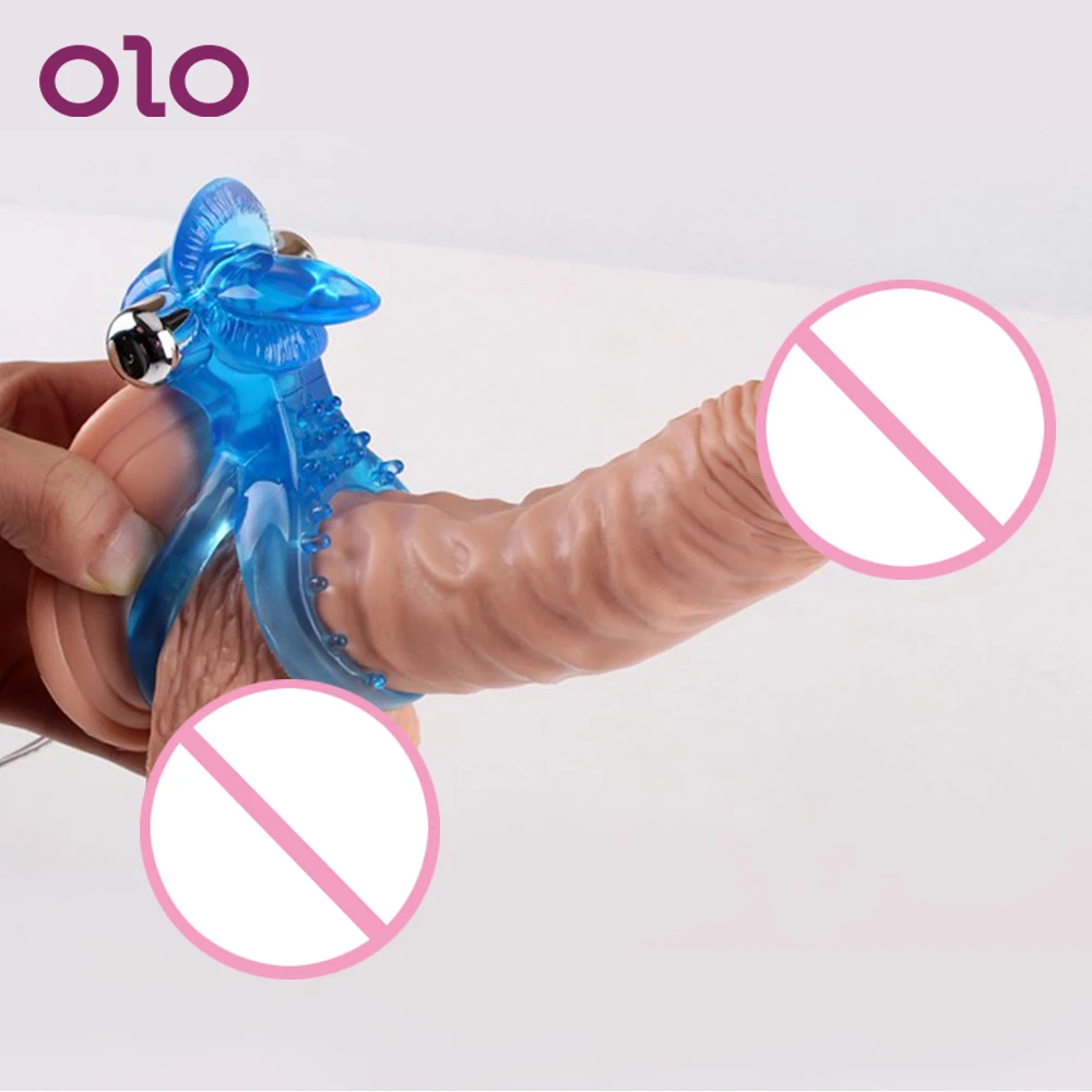 OLO Klitoris Stimulator Dildo, Vibrator Penis Prstan Močan Nepremočljiva Jezika z vibriranjem Petelin Obroč Sex Igrače za Ženske, Moške