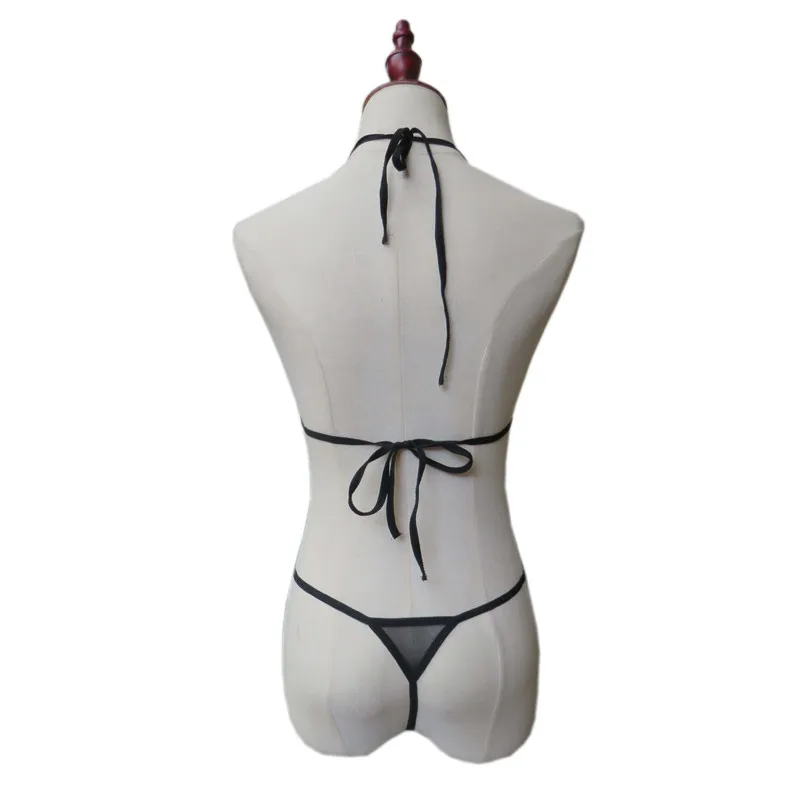 Micro bikini Seksi kopalke ženske kopalke ženske biquini mini bikini Neto preja Pregledni trikotnik Povodcem Čipke velikosti Tangice