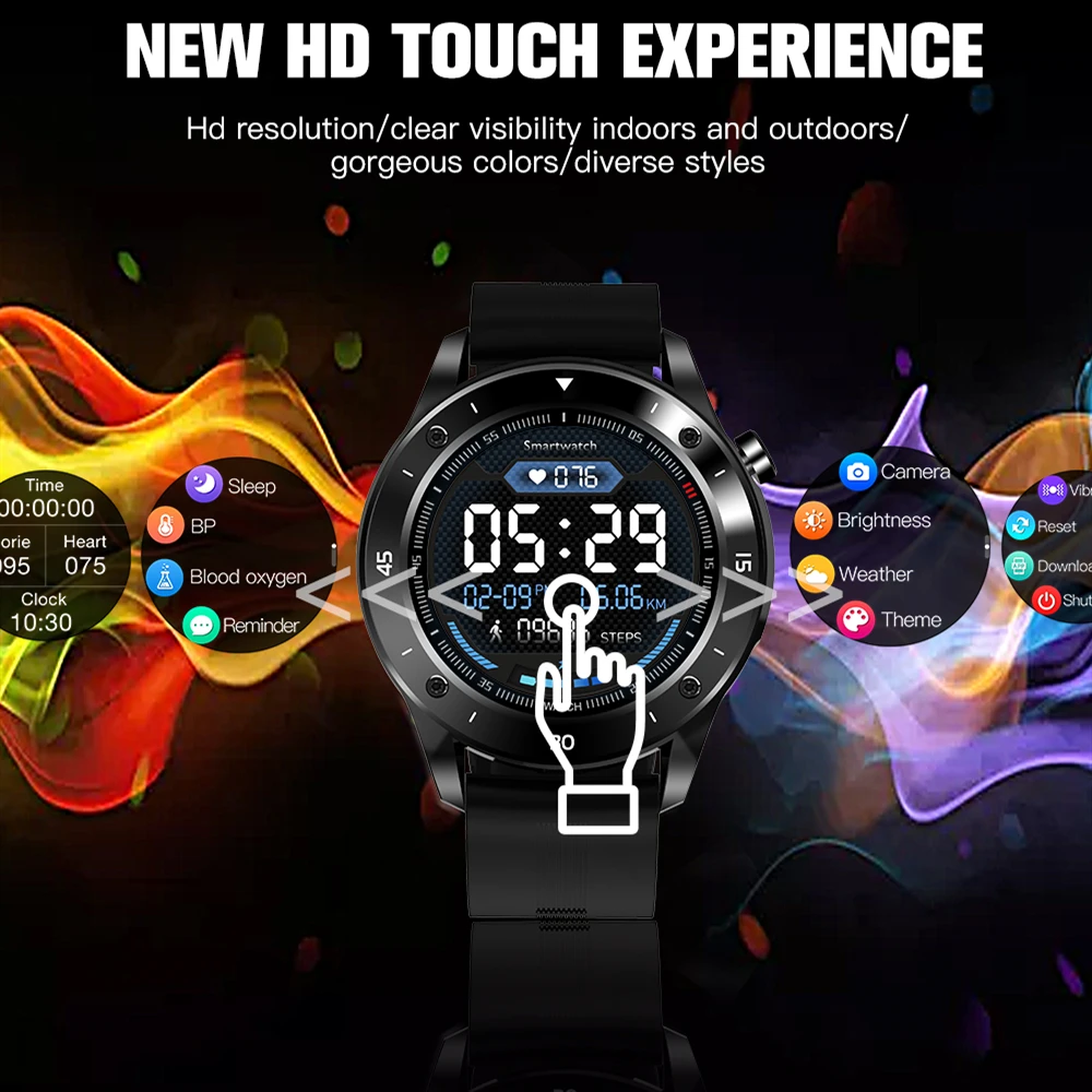 F22 Pametno Gledati Bluetooth Nadzor 1.54 Palčni Full Dotik Srčni utrip Večjezični za Android Ios Smartwatch Za Moške