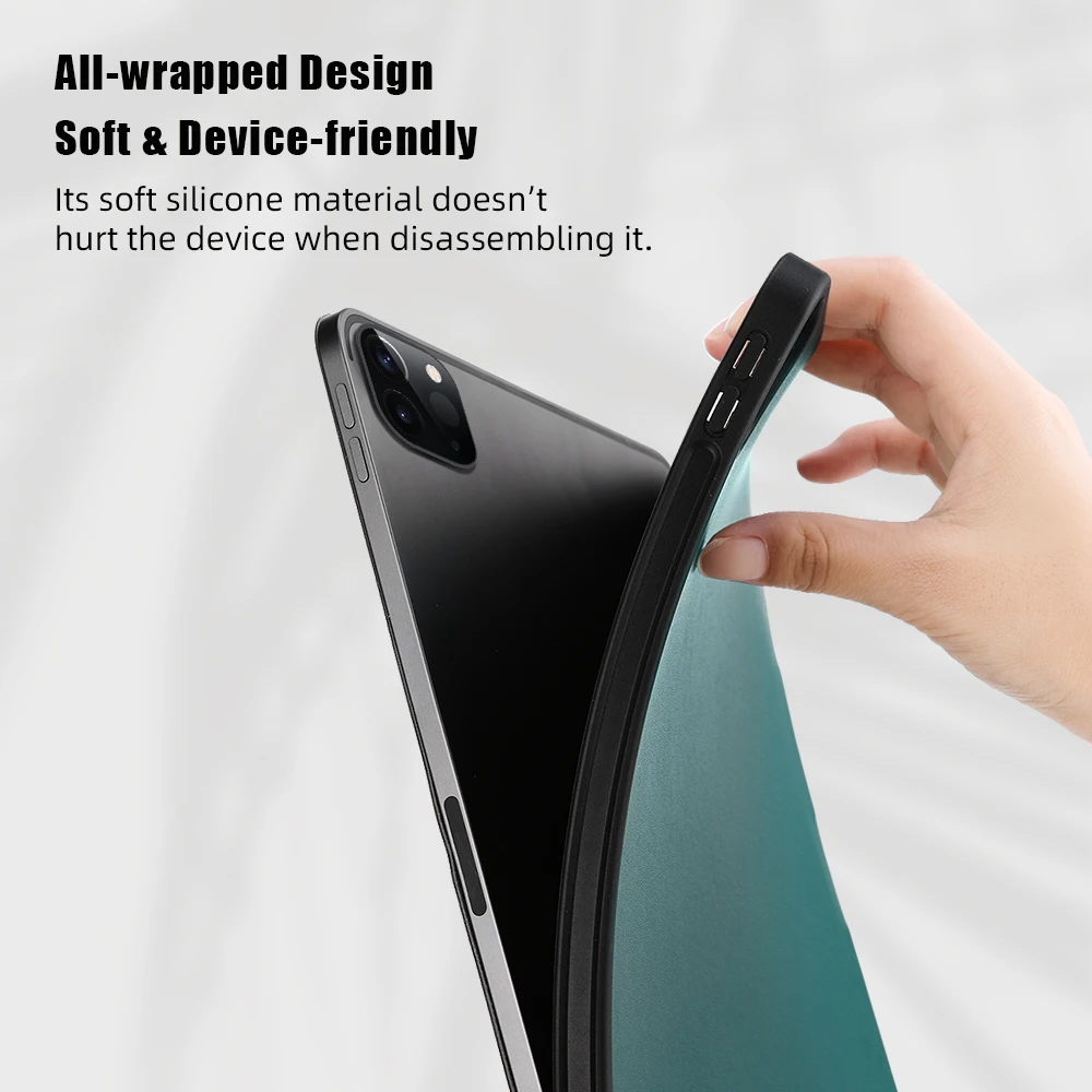 Za iPad Pro Za 12,9 Primeru 2020 ROCK Gume Tanke Šok-Odporne Nazaj Kritje za iphone Pro 11 Primeru 2020 za Pametno Magnetno Zapiranje чехол