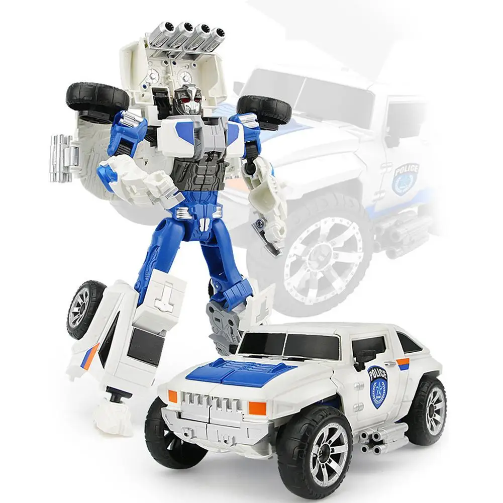 HobbyLane 5 V 1 Preoblikovanje Robot City Varno Ekipa Policijski Avto, motorno kolo, Helikopter Ladja SUV