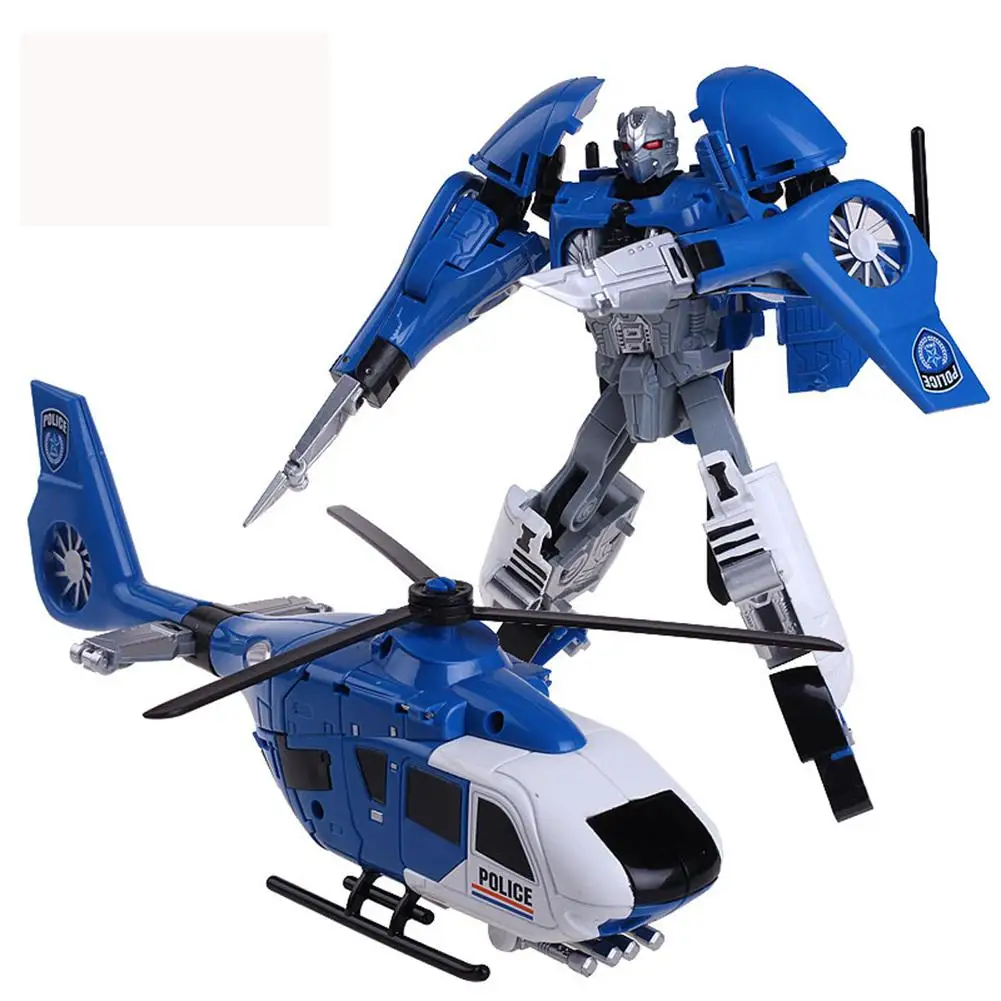 HobbyLane 5 V 1 Preoblikovanje Robot City Varno Ekipa Policijski Avto, motorno kolo, Helikopter Ladja SUV