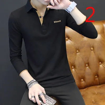 Dolgo rokavi t-shirt za moške plima blagovne znamke debel pulover, jopica korejski trend slim bombaž